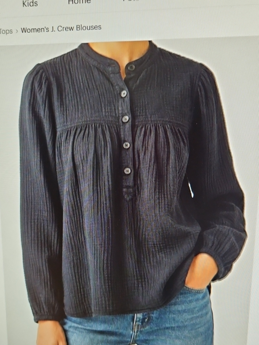 J CREW BLACK GAUZE POPOVER BLOUSE SZ XXL